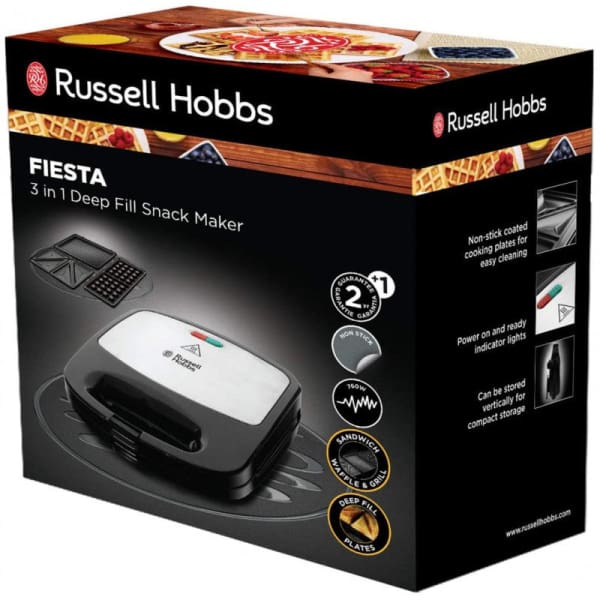 Appareil à Croque RUSSELL HOBBS 750W 3en1 Noir & Inox (24540-56) Appareil à Croque RUSSELL HOBBS 750W 3en1 Noir & Inox (24540-56)
